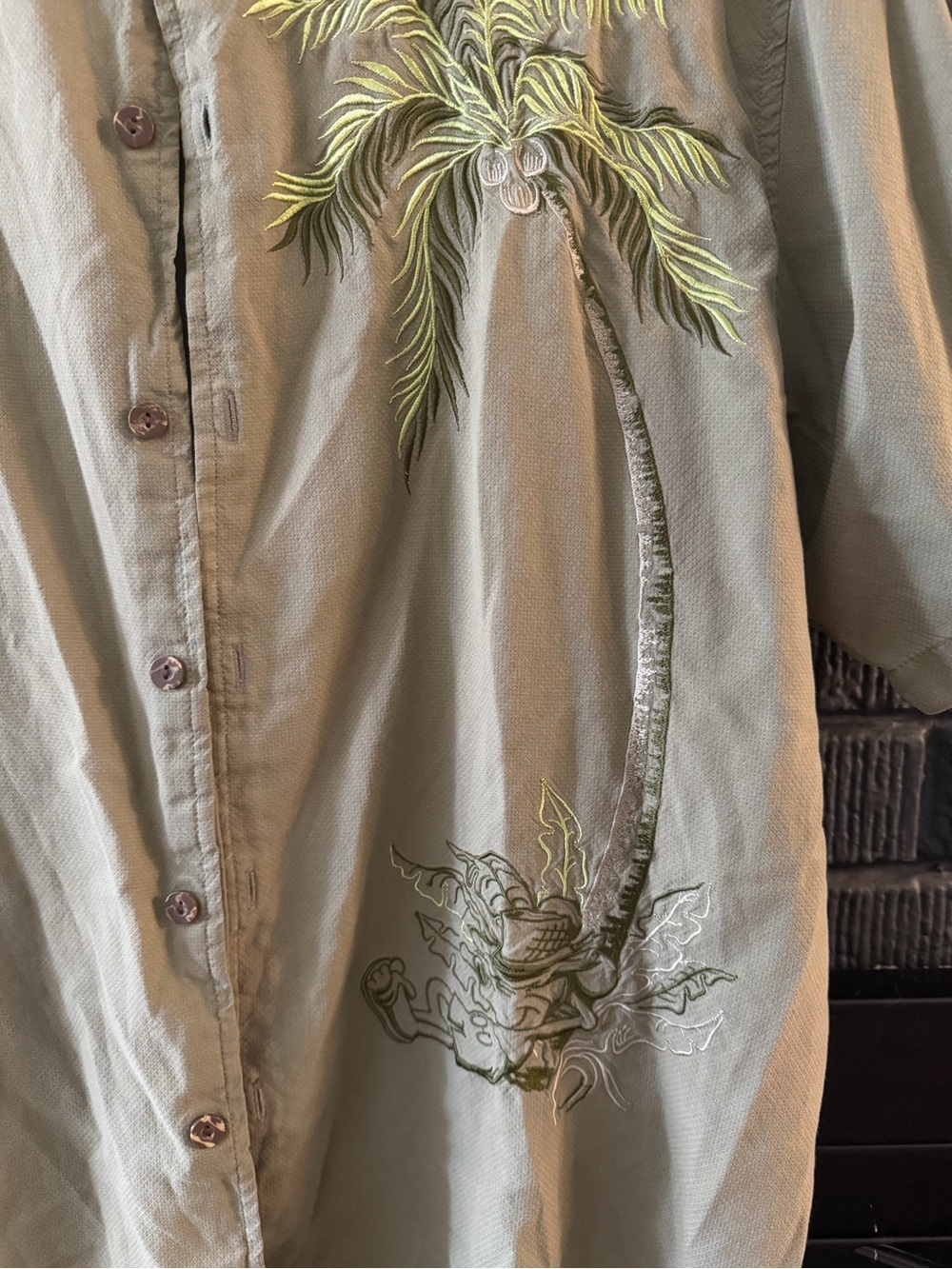 Vintage Disneyland Resort Mickey Mouse Silk Blend Hawaiian Embroidered Button-up - Picture 5 of 7